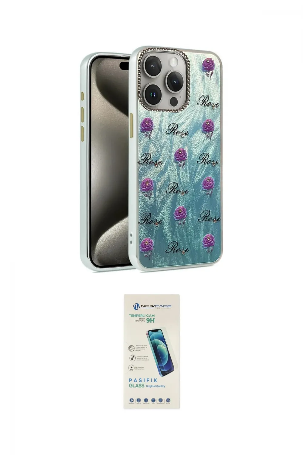 ieg™ iPhone 15 Pro Max Kılıf Zirve Modern Prime - Şeffaf Pasifik Cam Ekran Koruyucu