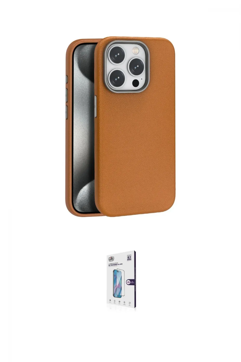 ieg™ iPhone 15 Pro Max Kılıf Zirve Modern Prime - Siyah Bilvis 0.18mm Plus Cam Ekran Koruyucu