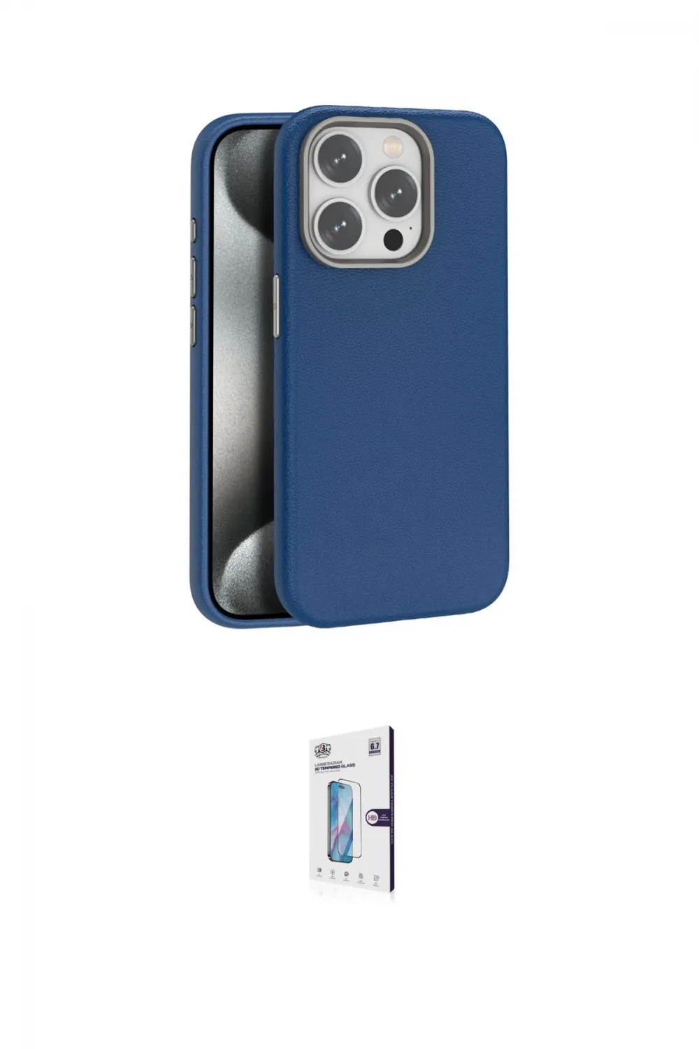 ieg™ iPhone 15 Pro Max Kılıf Zirve Modern Prime - Siyah Bilvis 0.18mm Plus Cam Ekran Koruyucu