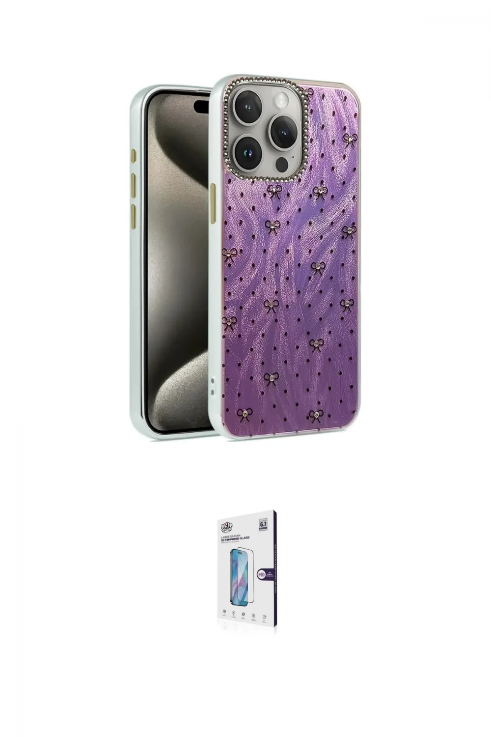 ieg™ iPhone 15 Pro Max Kılıf Zirve Modern Prime - Siyah Bilvis 0.18mm Plus Cam Ekran Koruyucu