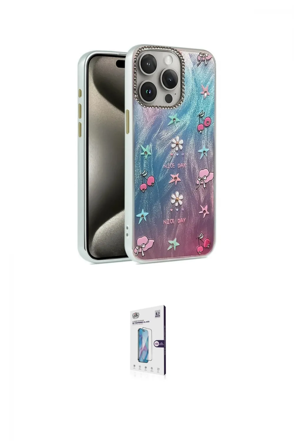 ieg™ iPhone 15 Pro Max Kılıf Zirve Modern Prime - Siyah Bilvis 0.18mm Plus Cam Ekran Koruyucu
