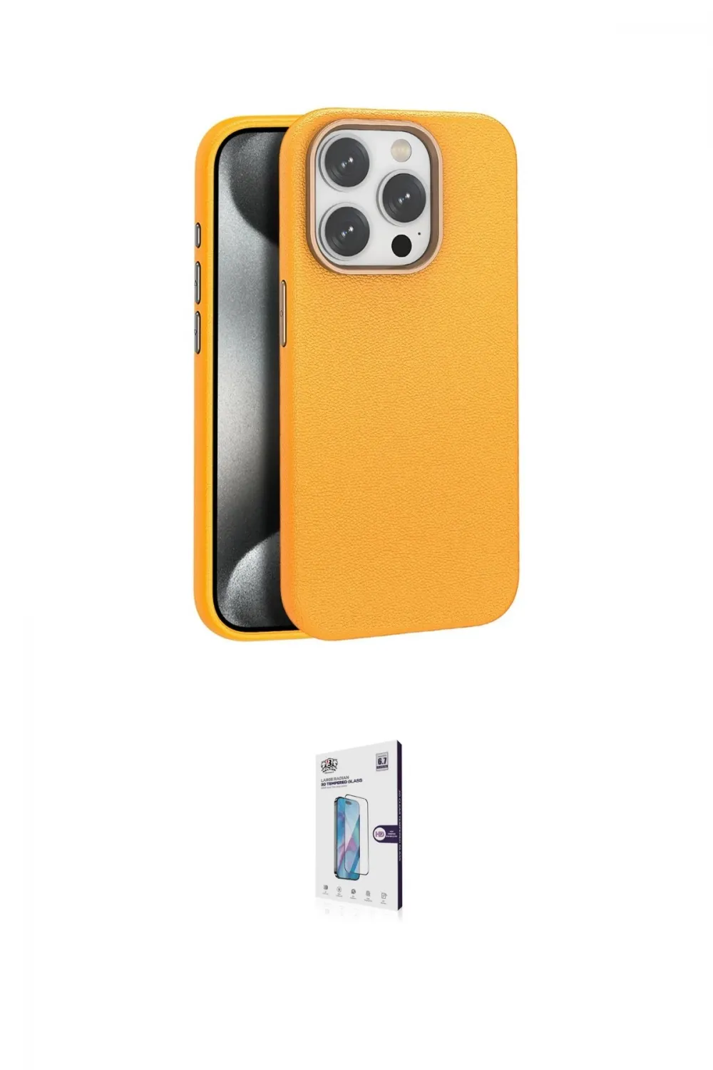 ieg™ iPhone 15 Pro Max Kılıf Zirve Modern Prime - Siyah Bilvis 0.18mm Plus Cam Ekran Koruyucu