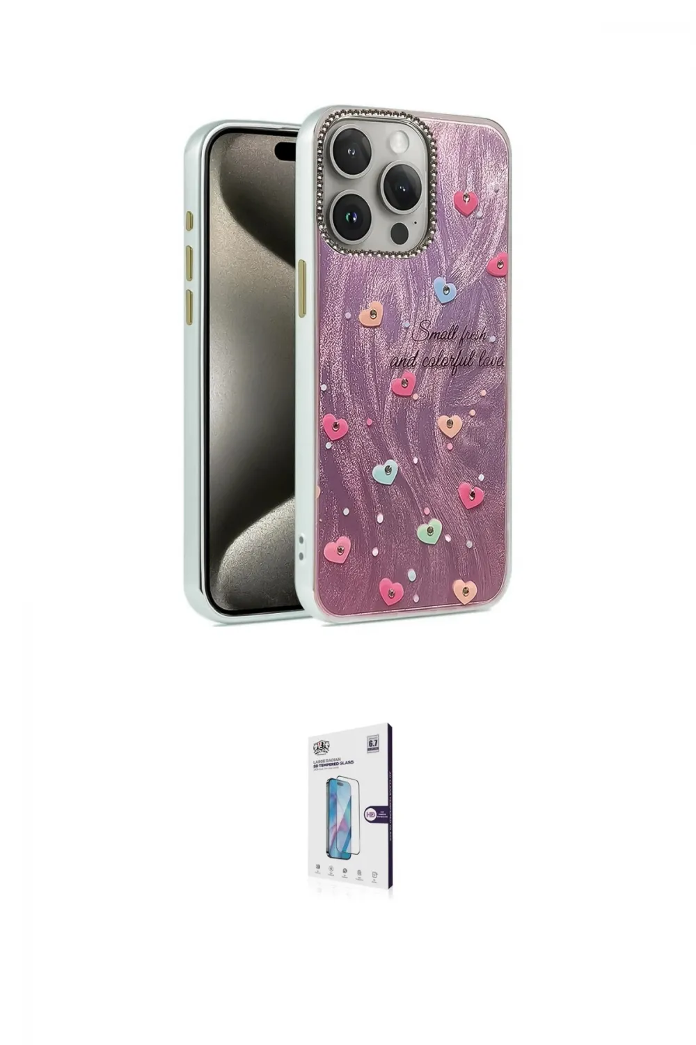 ieg™ iPhone 15 Pro Max Kılıf Zirve Modern Prime - Siyah Bilvis 0.18mm Plus Cam Ekran Koruyucu