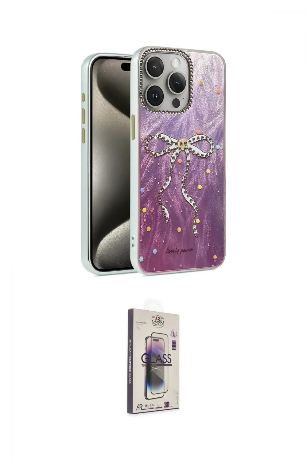 ieg™ iPhone 15 Pro Max Kılıf Zirve Modern Prime - Siyah Bilvis 3D Cam Ekran Koruyucu