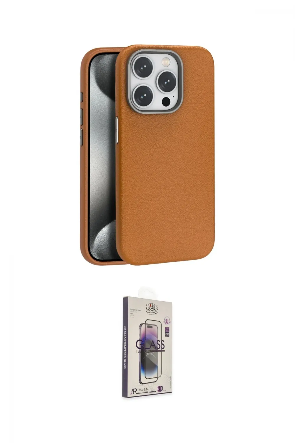 ieg™ iPhone 15 Pro Max Kılıf Zirve Modern Prime - Siyah Bilvis 3D Cam Ekran Koruyucu