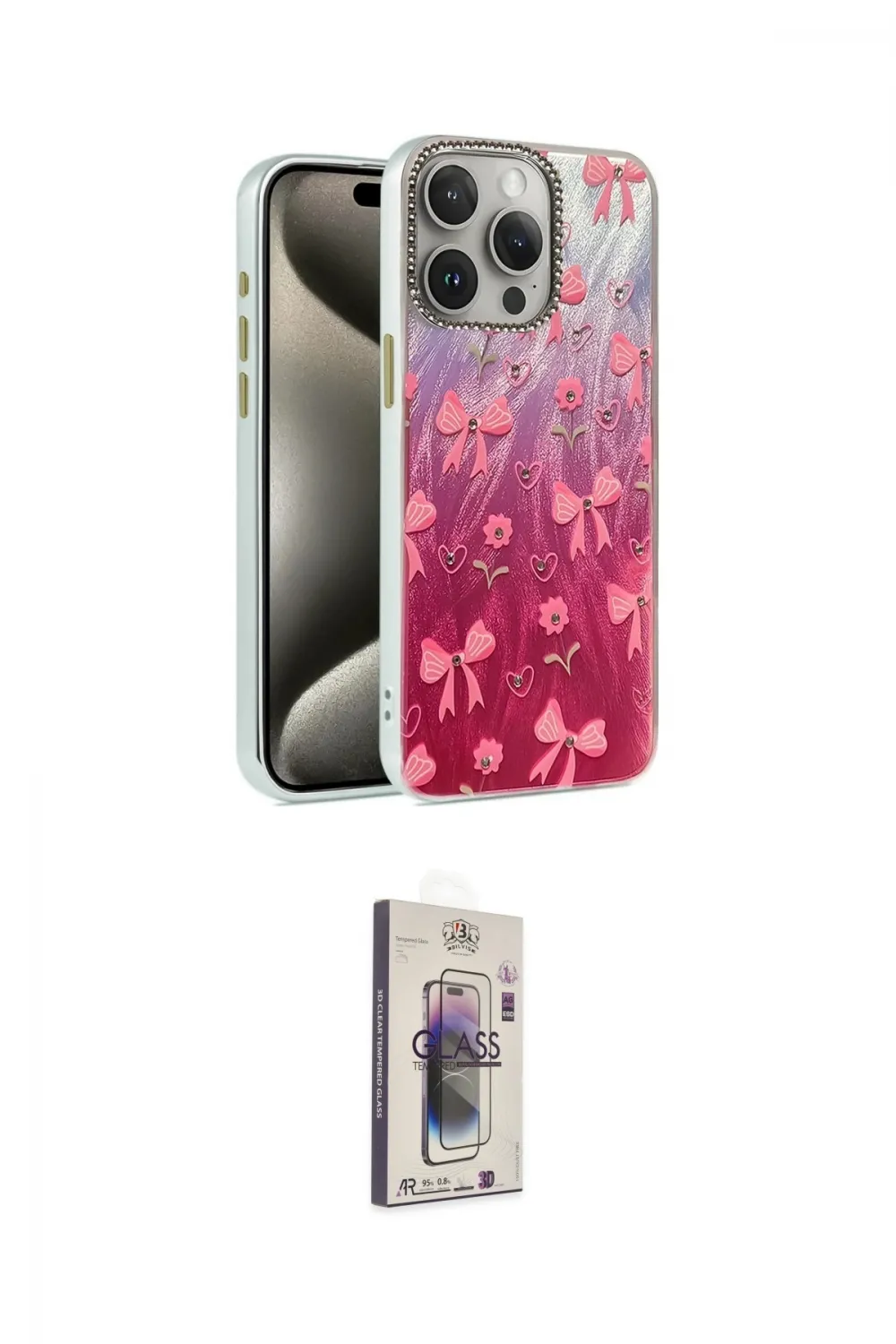 ieg™ iPhone 15 Pro Max Kılıf Zirve Modern Prime - Siyah Bilvis 3D Cam Ekran Koruyucu