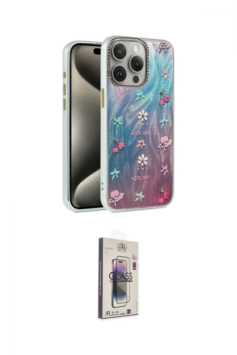 ieg™ iPhone 15 Pro Max Kılıf Zirve Modern Prime - Siyah Bilvis 3D Cam Ekran Koruyucu