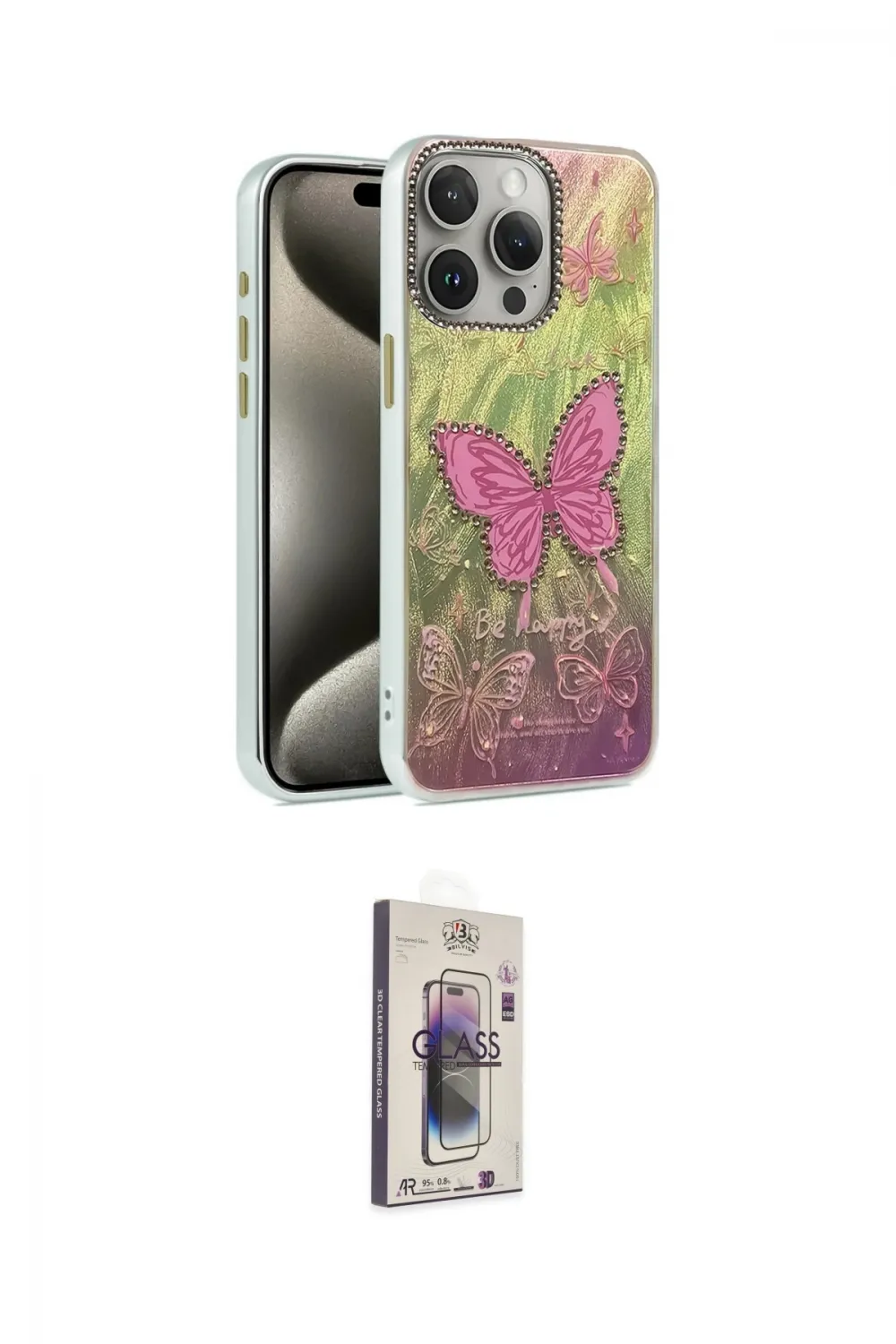 ieg™ iPhone 15 Pro Max Kılıf Zirve Modern Prime - Siyah Bilvis 3D Cam Ekran Koruyucu