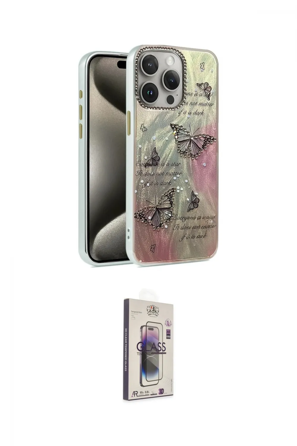ieg™ iPhone 15 Pro Max Kılıf Zirve Modern Prime - Siyah Bilvis 3D Cam Ekran Koruyucu