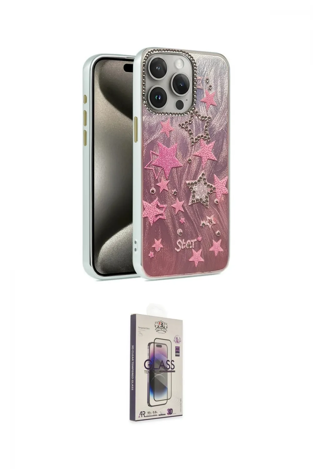 ieg™ iPhone 15 Pro Max Kılıf Zirve Modern Prime - Siyah Bilvis 3D Cam Ekran Koruyucu