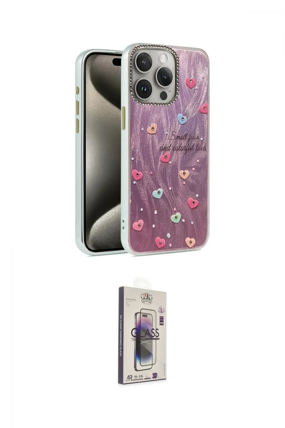 ieg™ iPhone 15 Pro Max Kılıf Zirve Modern Prime - Siyah Bilvis 3D Cam Ekran Koruyucu
