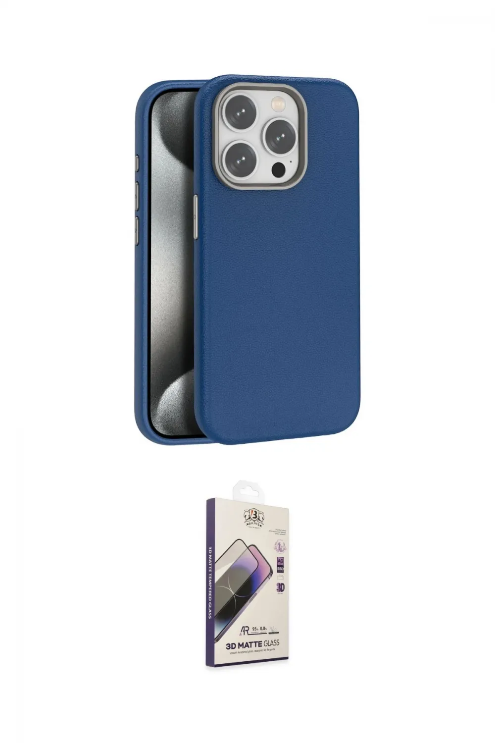 ieg™ iPhone 15 Pro Max Kılıf Zirve Modern Prime - Siyah Bilvis 3D Mat Cam Ekran Koruyucu