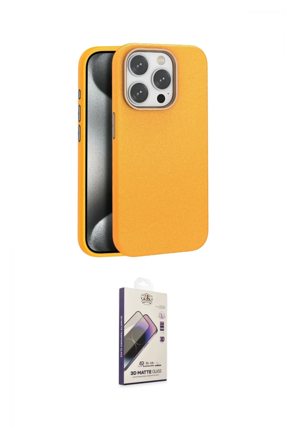 ieg™ iPhone 15 Pro Max Kılıf Zirve Modern Prime - Siyah Bilvis 3D Mat Cam Ekran Koruyucu