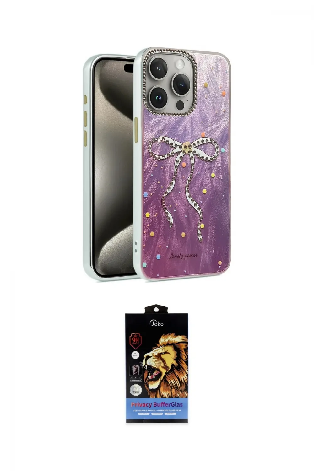 ieg™ iPhone 15 Pro Max Kılıf Zirve Modern Prime - Siyah Buffer Hayalet Cam Ekran Koruyucu
