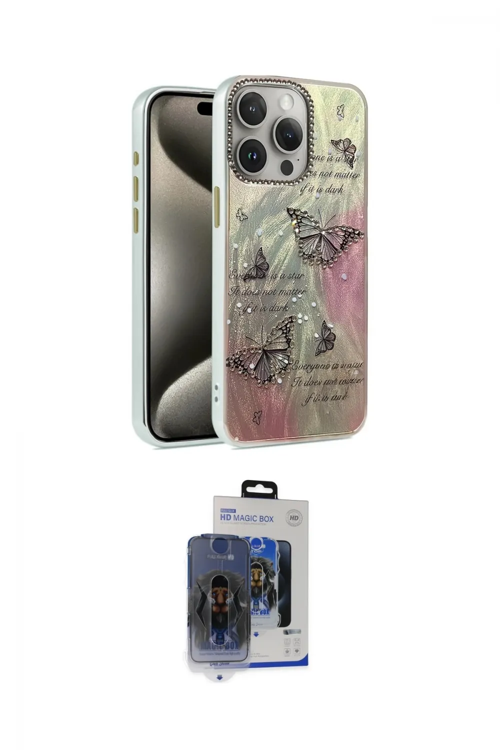 ieg™ iPhone 15 Pro Max Kılıf Zirve Modern Prime - Siyah Vanessa Magic Cam