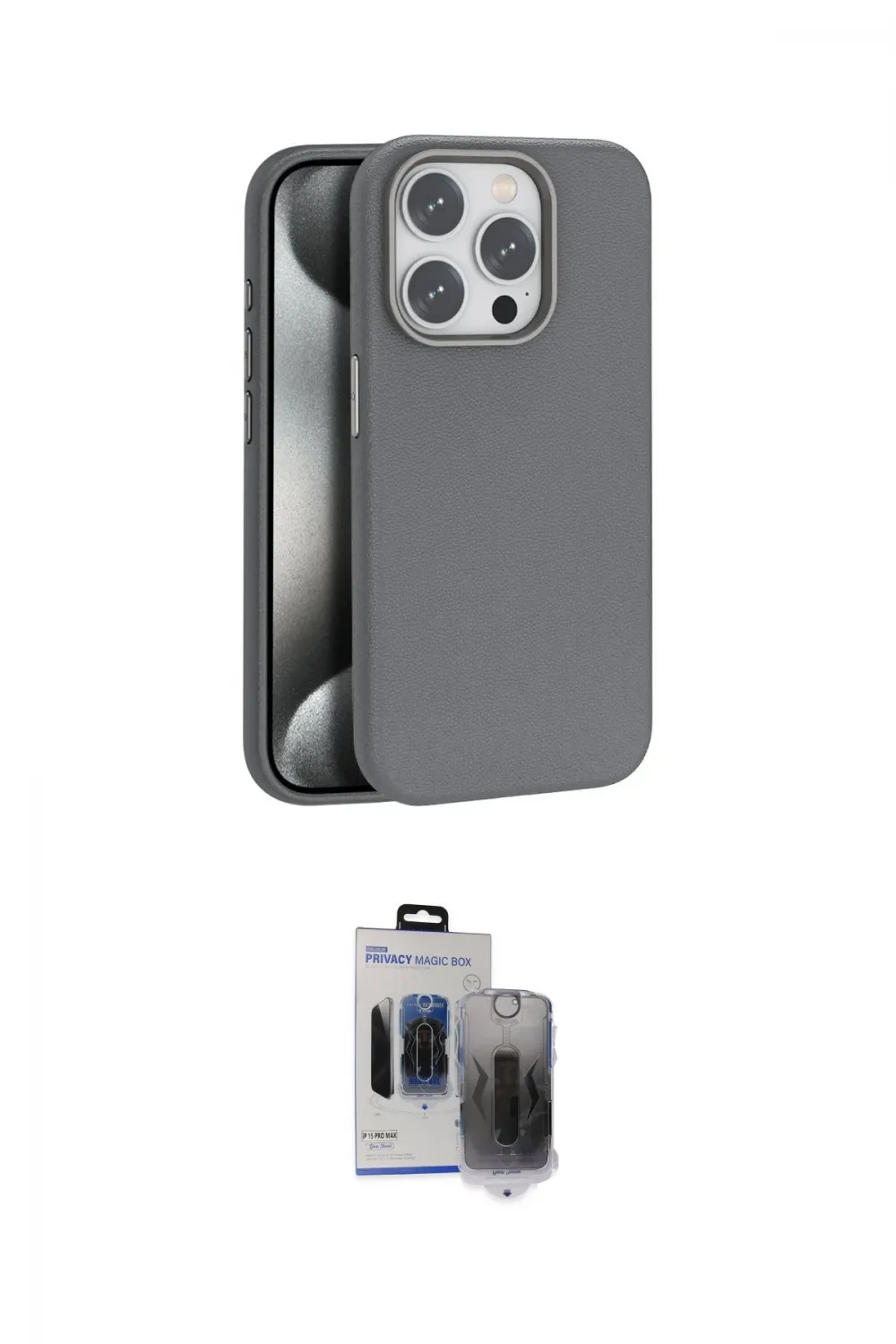 ieg™ iPhone 15 Pro Max Kılıf Zirve Modern Prime - Siyah Vanessa Magic Hayalet Cam