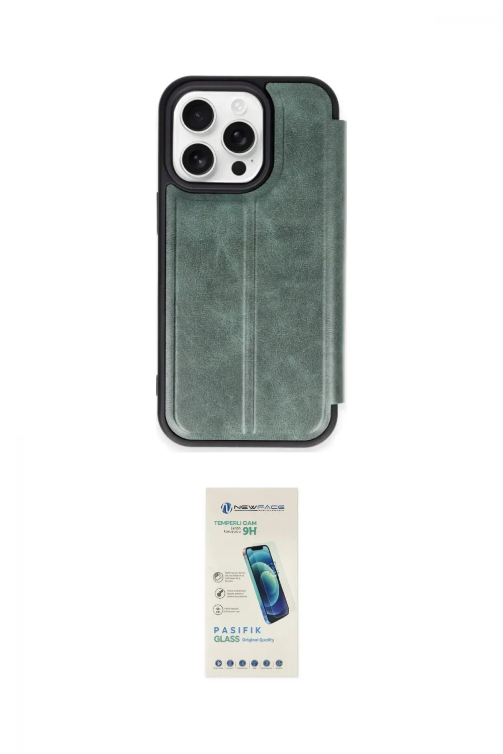 ieg™ iPhone 15 Pro Max Kılıf Zirve Yansıma Serisi - Şeffaf Pasifik Cam Ekran Koruyucu