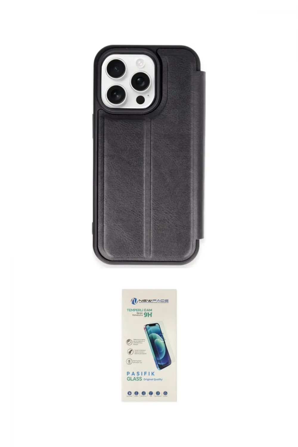ieg™ iPhone 15 Pro Max Kılıf Zirve Yansıma Serisi - Şeffaf Pasifik Cam Ekran Koruyucu