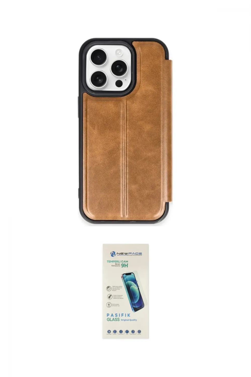 ieg™ iPhone 15 Pro Max Kılıf Zirve Yansıma Serisi - Şeffaf Pasifik Cam Ekran Koruyucu