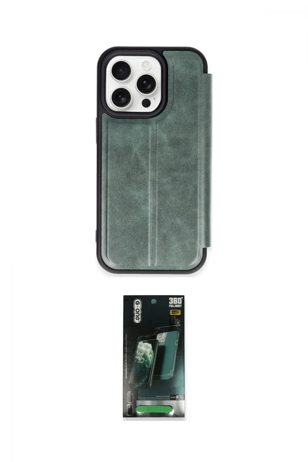 ieg™ iPhone 15 Pro Max Kılıf Zirve Yansıma Serisi - Siyah 360 Mat Full Body Arka Koruyucu