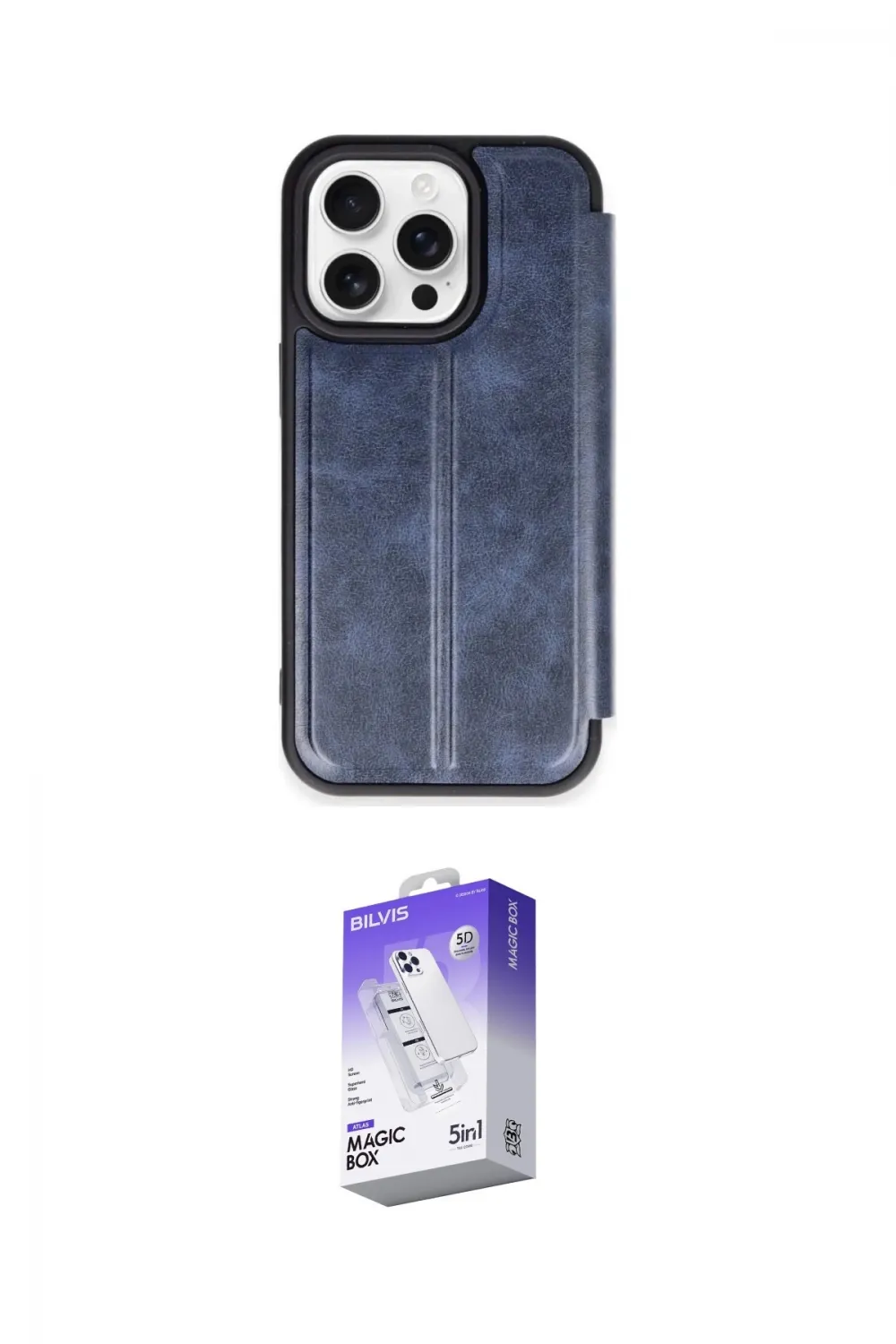 ieg™ iPhone 15 Pro Max Kılıf Zirve Yansıma Serisi - Siyah Bilvis 5in1 3D Magic Cam Ekran Koruyucu