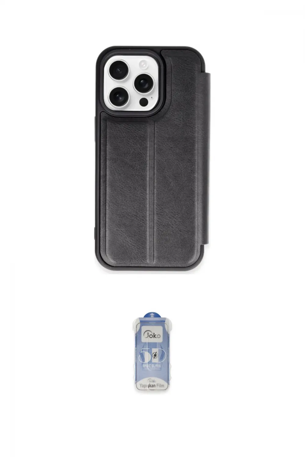 ieg™ iPhone 15 Pro Max Kılıf Zirve Yansıma Serisi - Siyah Joko Magic 5D Cam