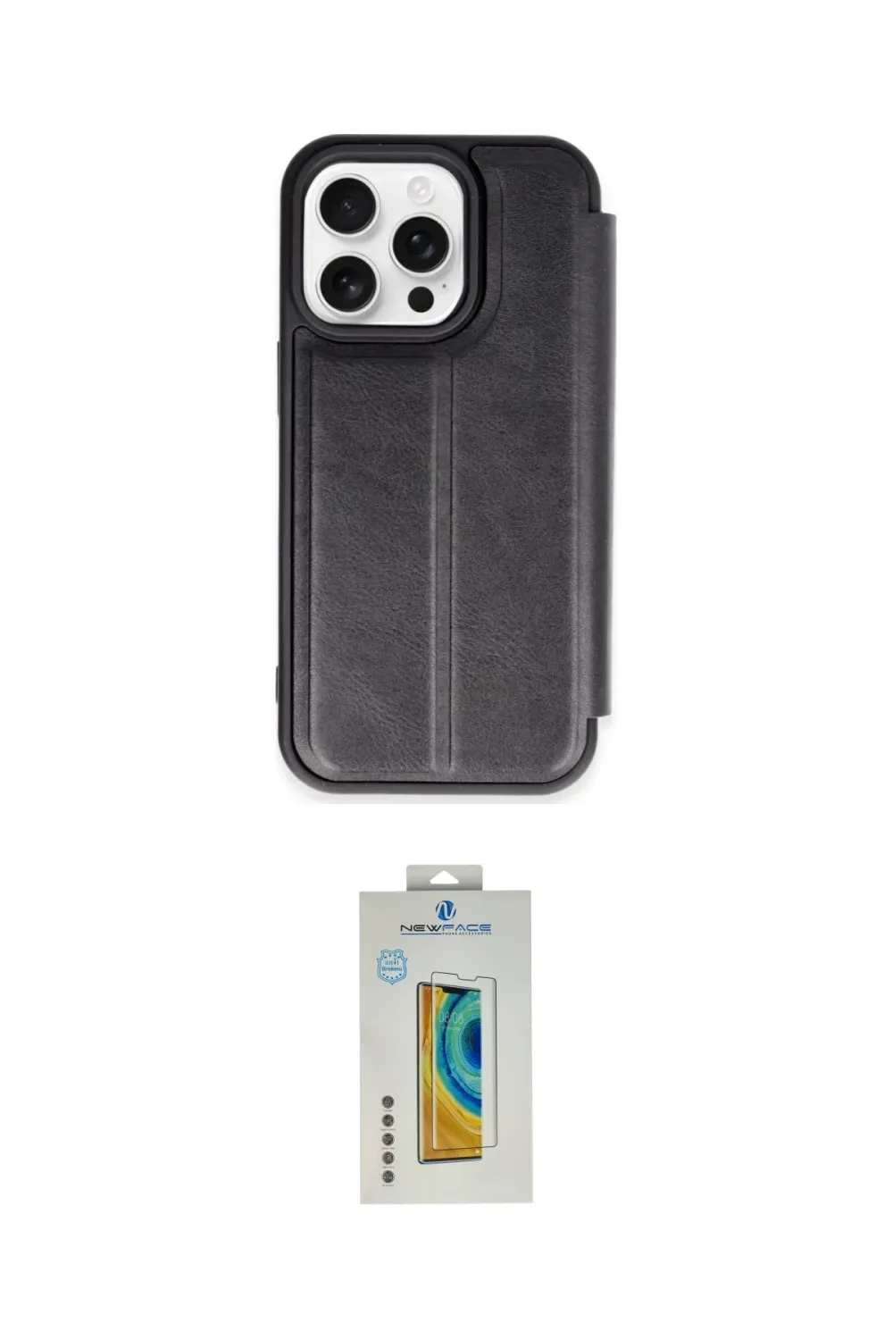 ieg™ iPhone 15 Pro Max Kılıf Zirve Yansıma Serisi - Siyah Polymer Nano Ekran Koruyucu