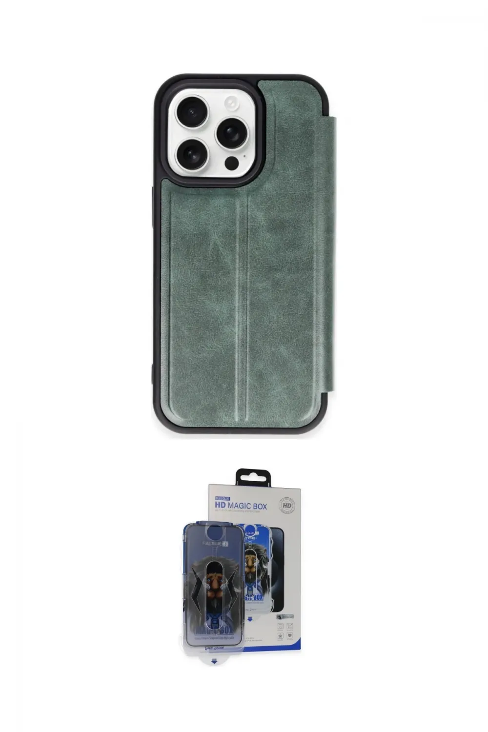 ieg™ iPhone 15 Pro Max Kılıf Zirve Yansıma Serisi - Siyah Vanessa Magic Cam