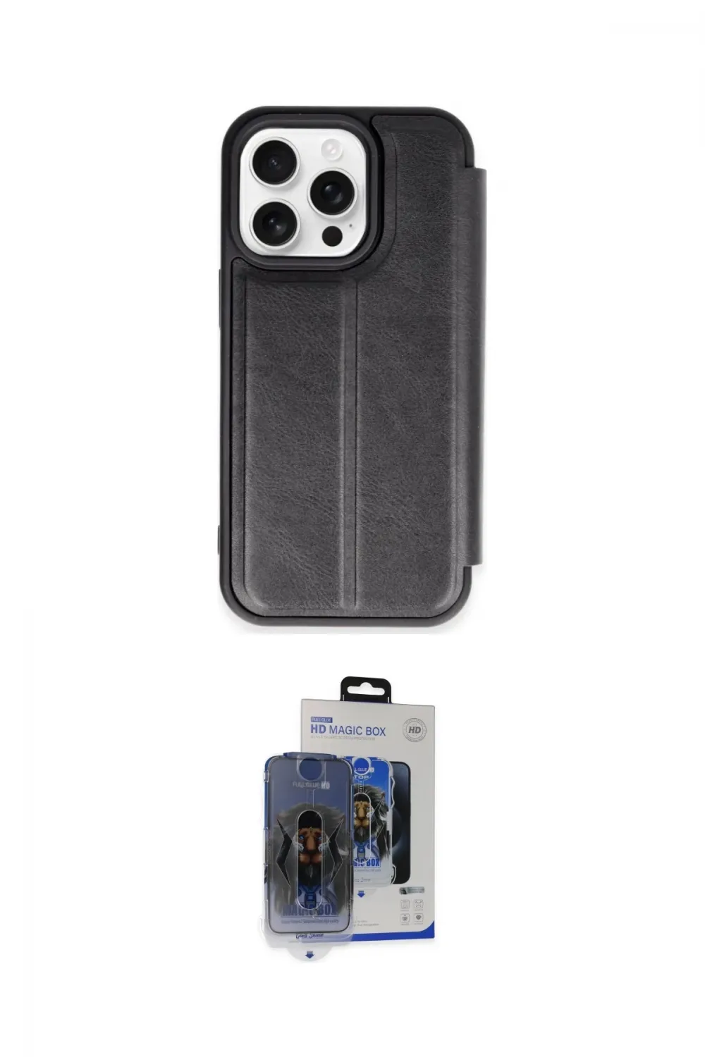ieg™ iPhone 15 Pro Max Kılıf Zirve Yansıma Serisi - Siyah Vanessa Magic Cam