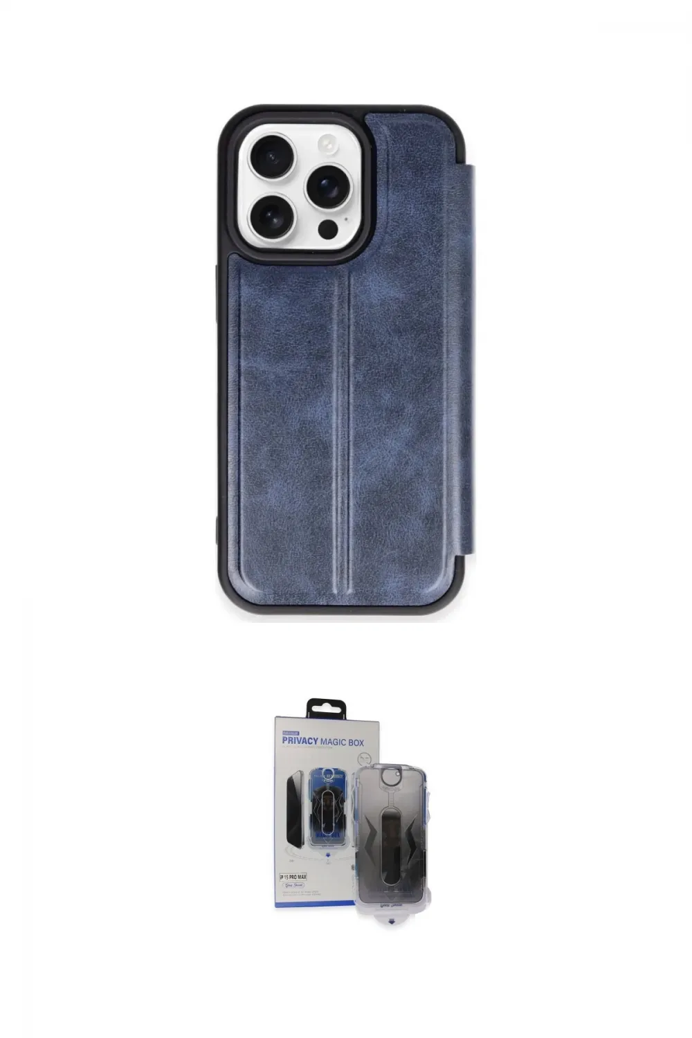 ieg™ iPhone 15 Pro Max Kılıf Zirve Yansıma Serisi - Siyah Vanessa Magic Hayalet Cam