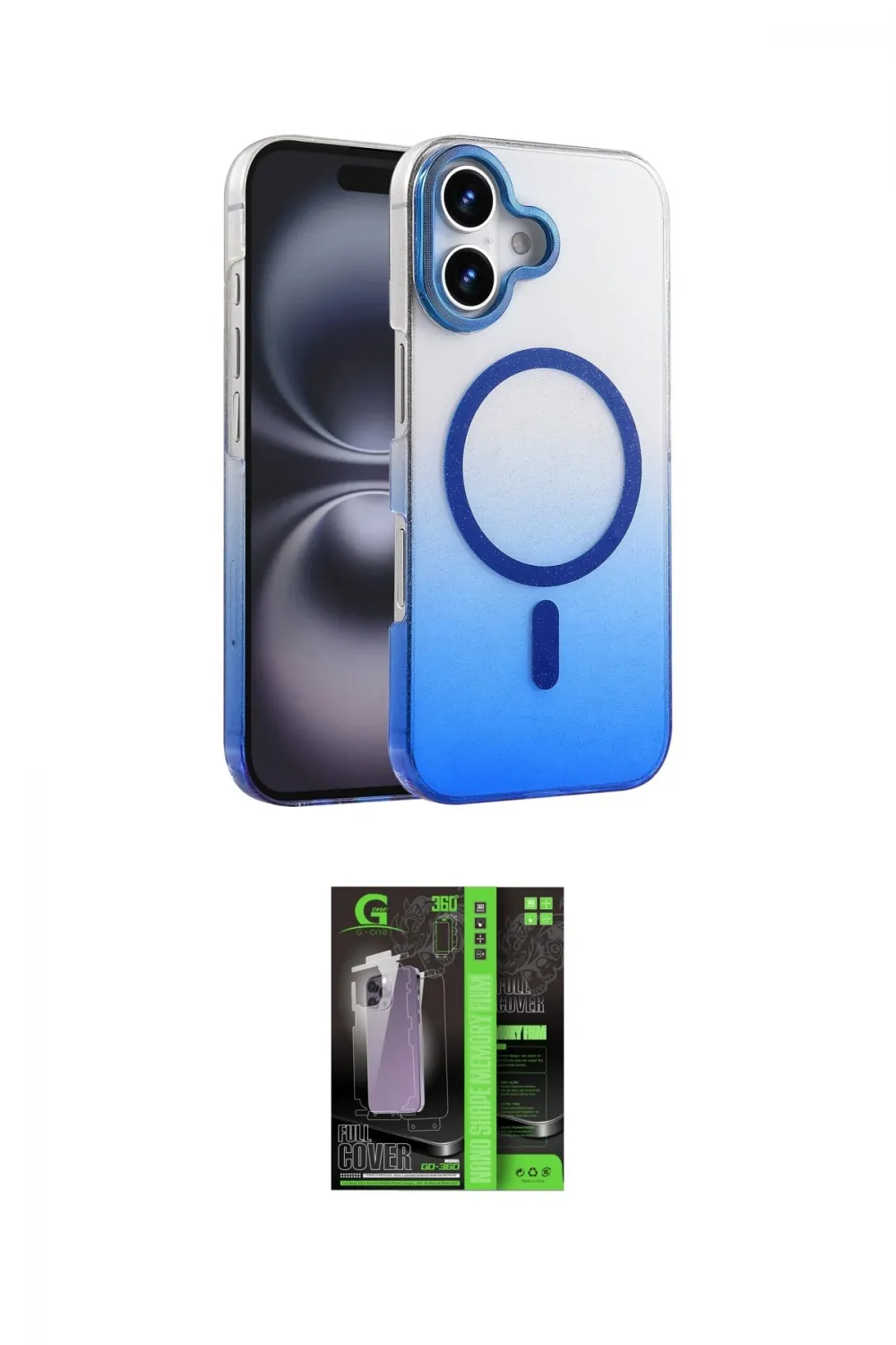 ieg™ iPhone 16 Kılıf Ahenk Doku Özel Seri - Şeffaf 360 Full Body Arka Koruyucu