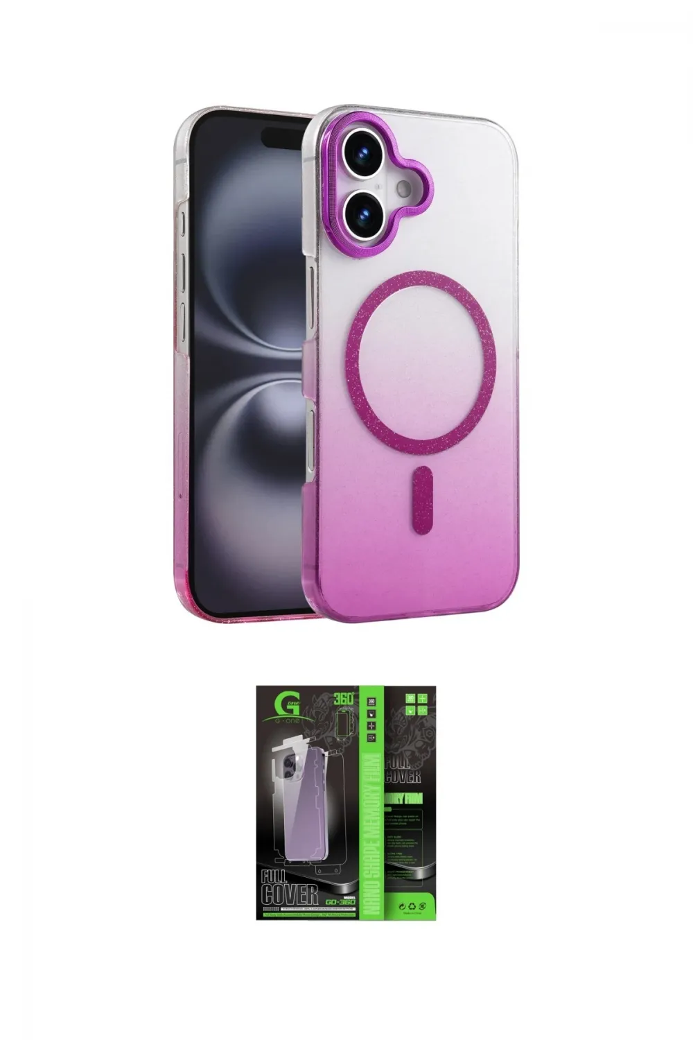 ieg™ iPhone 16 Kılıf Ahenk Doku Özel Seri - Şeffaf 360 Full Body Arka Koruyucu