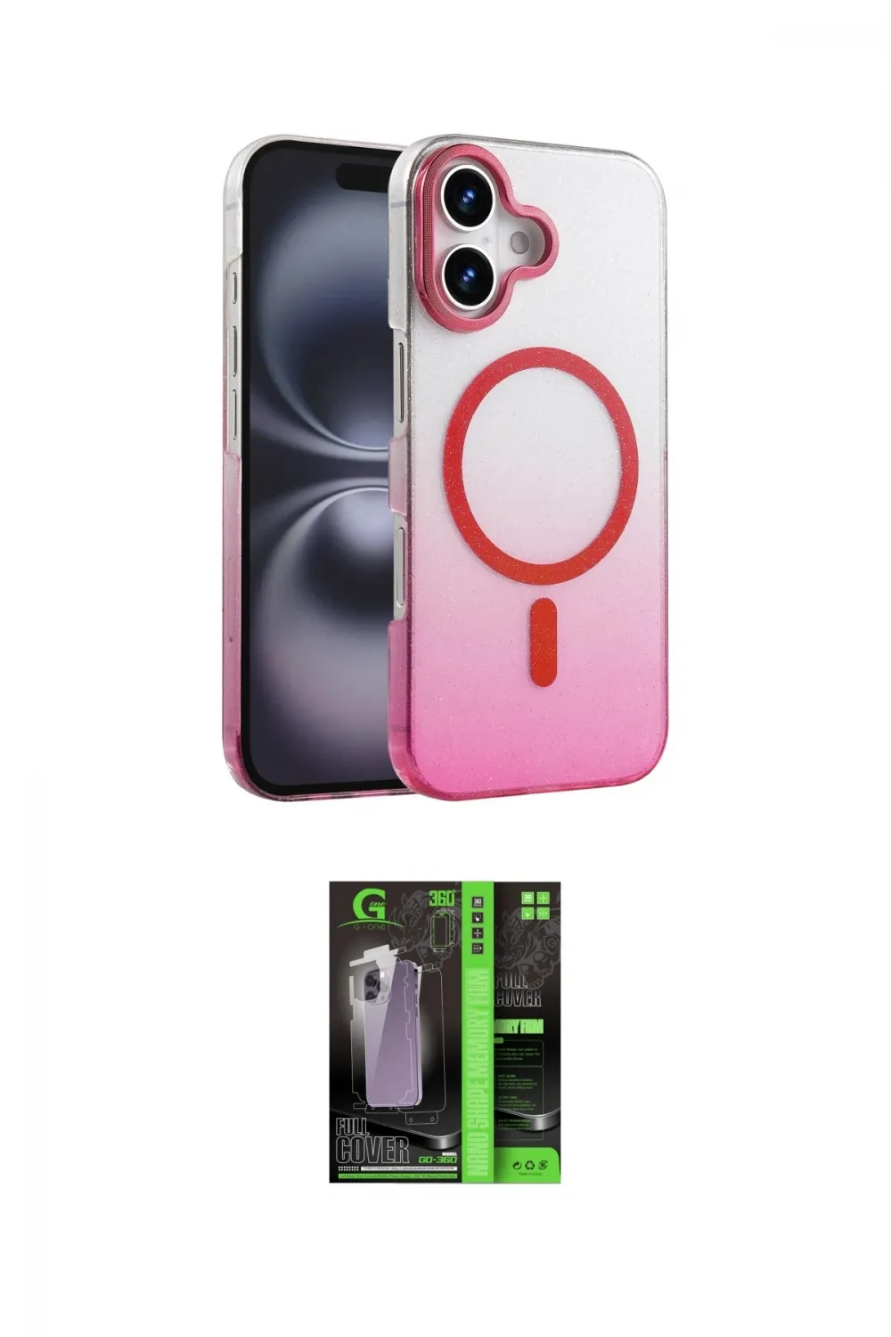 ieg™ iPhone 16 Kılıf Ahenk Doku Özel Seri - Şeffaf 360 Full Body Arka Koruyucu