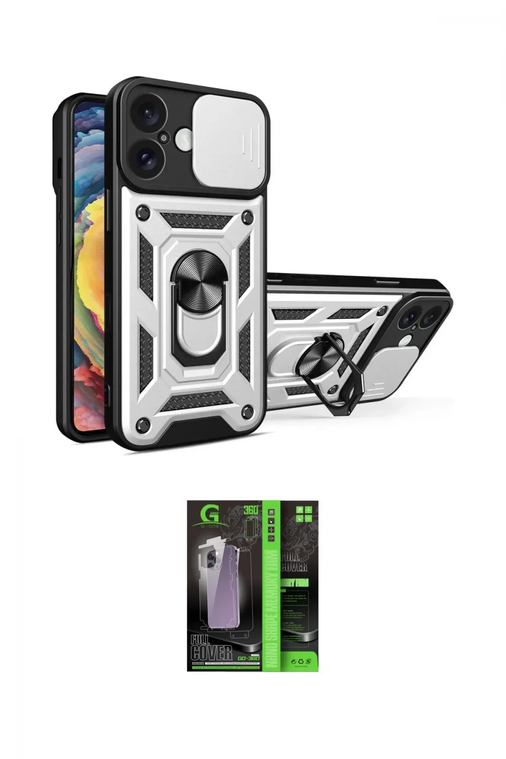 ieg™ iPhone 16 Kılıf Ahenk Klasik - Şeffaf 360 Full Body Arka Koruyucu