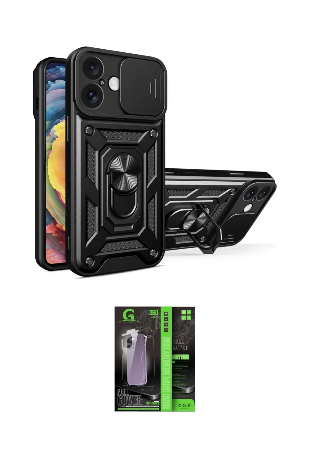 ieg™ iPhone 16 Kılıf Ahenk Klasik - Şeffaf 360 Full Body Arka Koruyucu