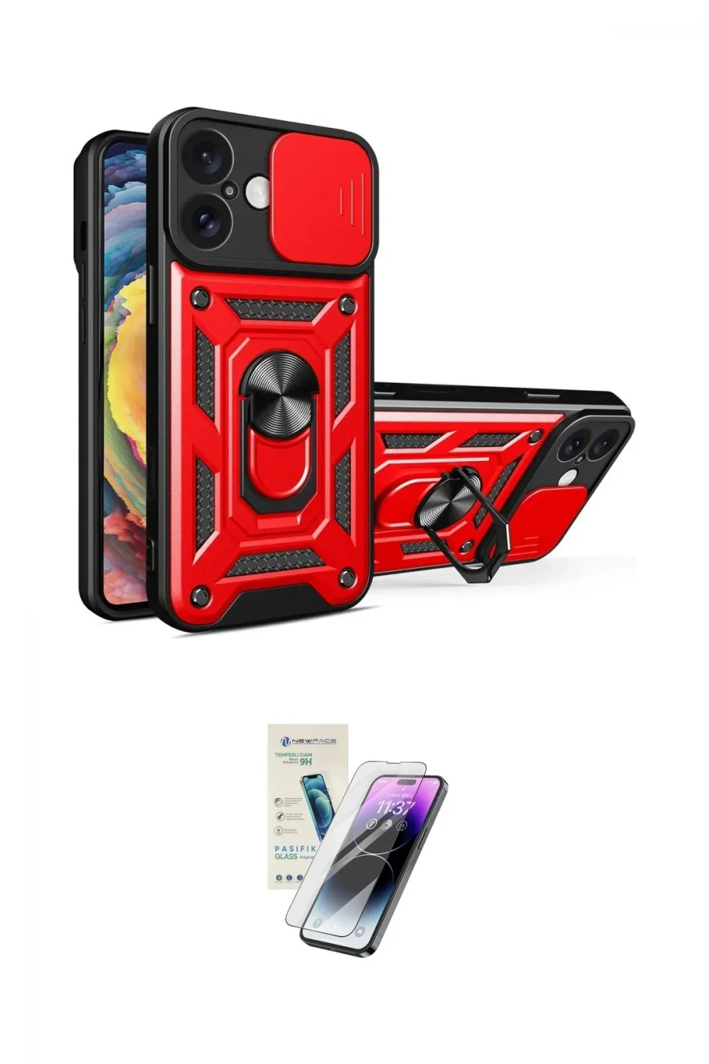 ieg™ iPhone 16 Kılıf Ahenk Klasik - Şeffaf Pasifik Cam Ekran Koruyucu