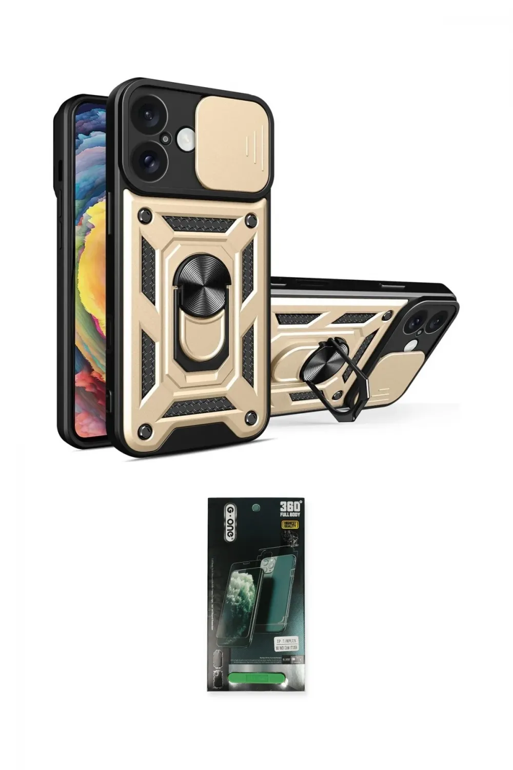 ieg™ iPhone 16 Kılıf Ahenk Klasik - Siyah 360 Mat Full Body Arka Koruyucu