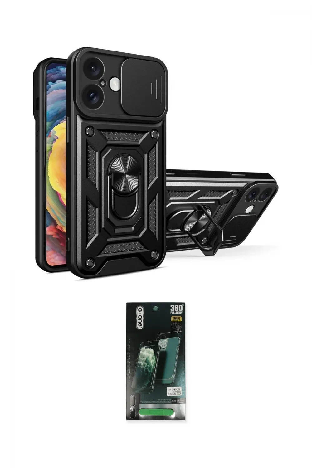 ieg™ iPhone 16 Kılıf Ahenk Klasik - Siyah 360 Mat Full Body Arka Koruyucu