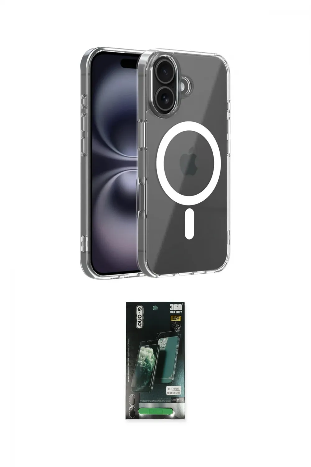 ieg™ iPhone 16 Kılıf Ahenk Minimal Serisi - Siyah 360 Mat Full Body Arka Koruyucu