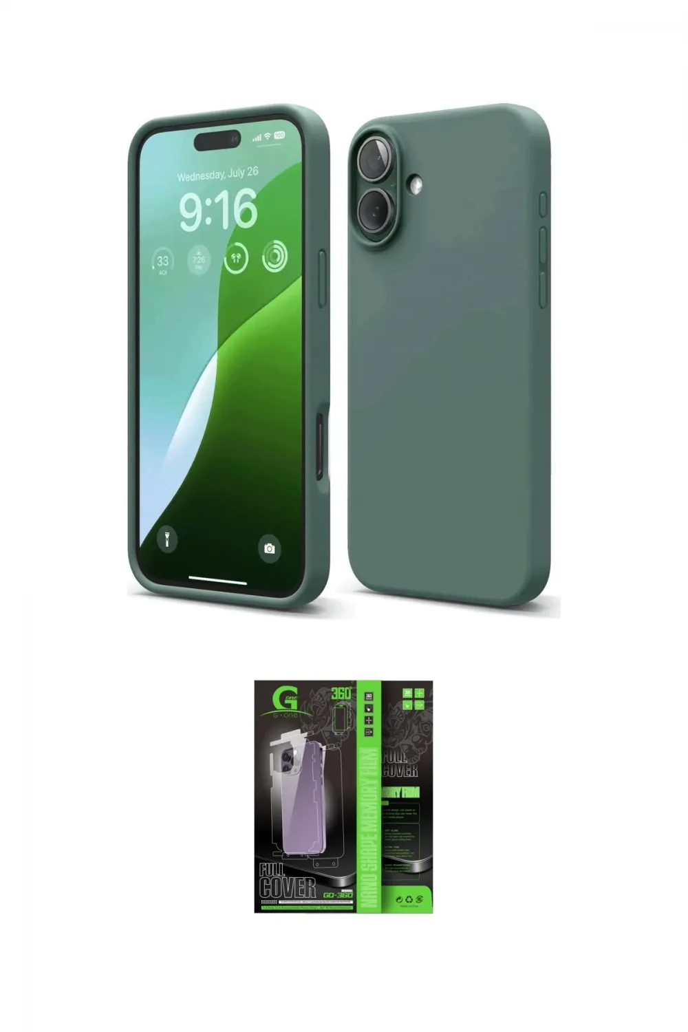 ieg™ iPhone 16 Kılıf Ahenk Serisi - Şeffaf 360 Full Body Arka Koruyucu