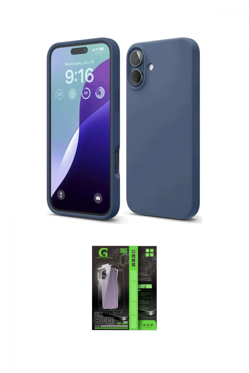 ieg™ iPhone 16 Kılıf Ahenk Serisi - Şeffaf 360 Full Body Arka Koruyucu