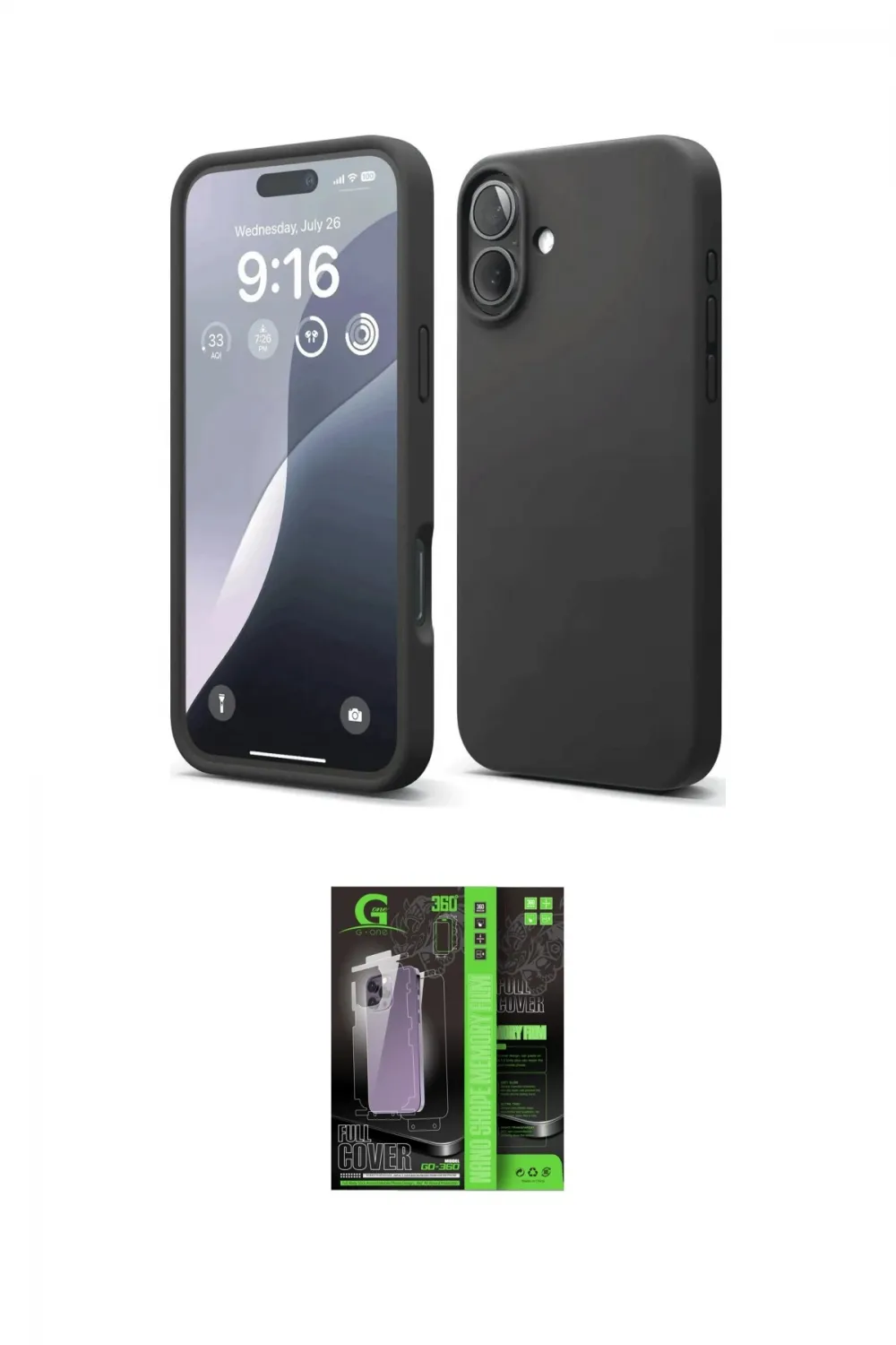 ieg™ iPhone 16 Kılıf Ahenk Serisi - Şeffaf 360 Full Body Arka Koruyucu