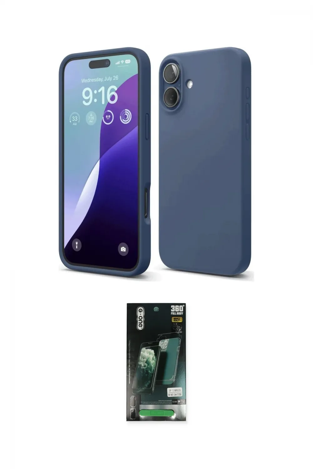 ieg™ iPhone 16 Kılıf Ahenk Serisi - Siyah 360 Mat Full Body Arka Koruyucu
