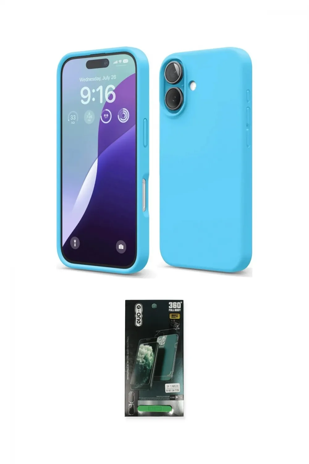 ieg™ iPhone 16 Kılıf Ahenk Serisi - Siyah 360 Mat Full Body Arka Koruyucu