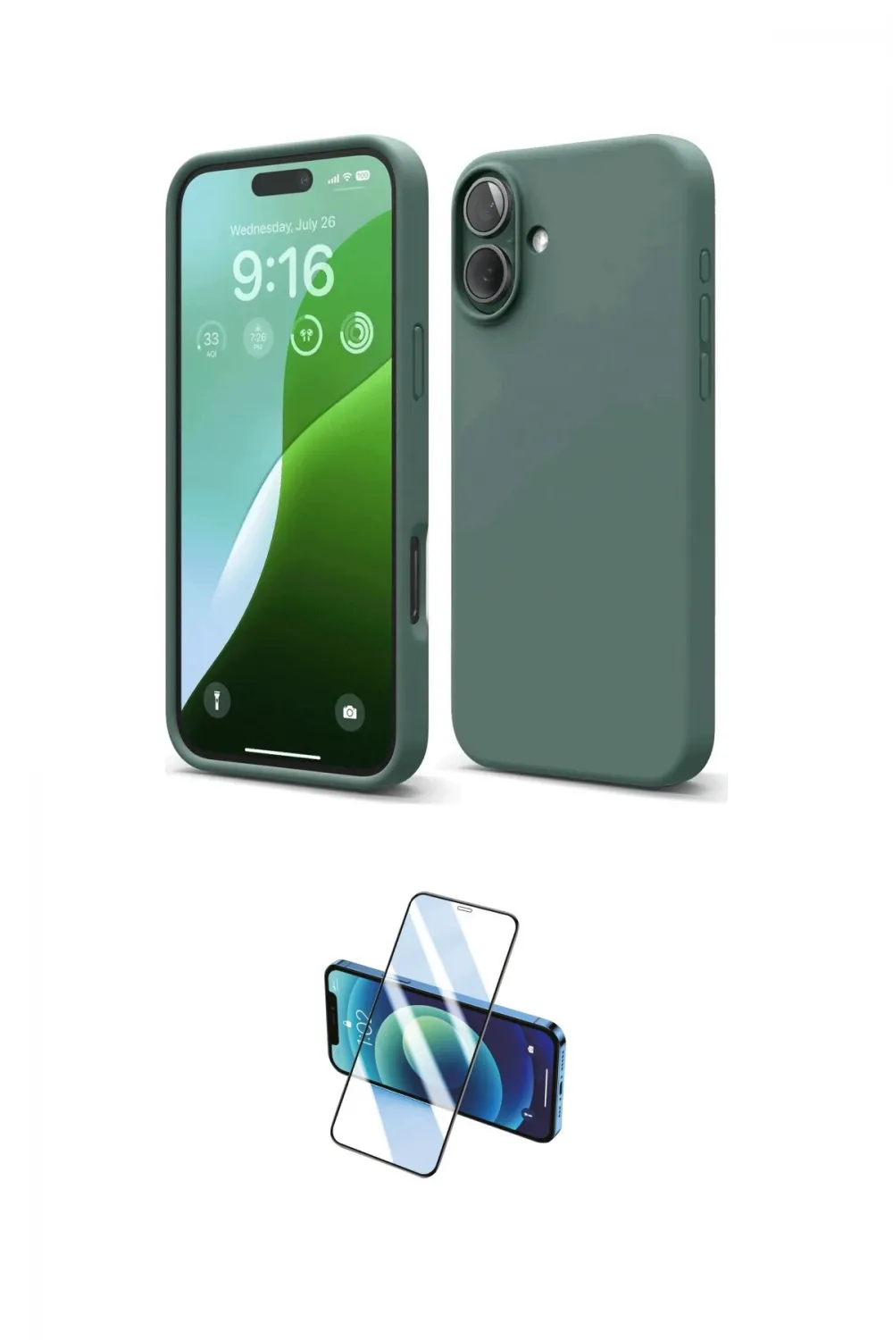 ieg™ iPhone 16 Kılıf Ahenk Serisi - Siyah 3D Antistatik Seramik Nano Ekran Koruyucu