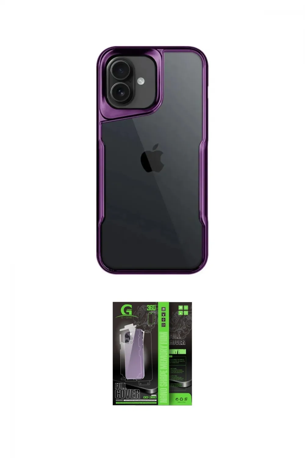 ieg™ iPhone 16 Kılıf Akış Çizgi Koleksiyonu - Şeffaf 360 Full Body Arka Koruyucu