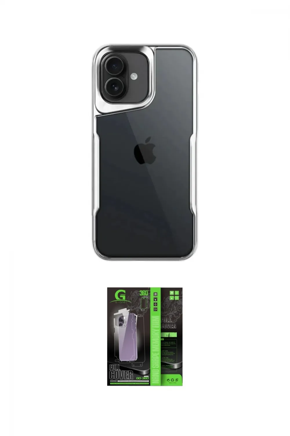 ieg™ iPhone 16 Kılıf Akış Çizgi Koleksiyonu - Şeffaf 360 Full Body Arka Koruyucu