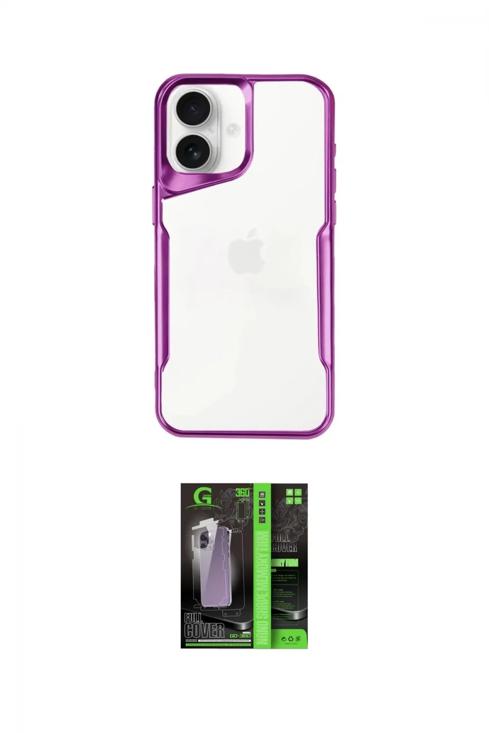 ieg™ iPhone 16 Kılıf Akış Çizgi Koleksiyonu - Şeffaf 360 Full Body Arka Koruyucu