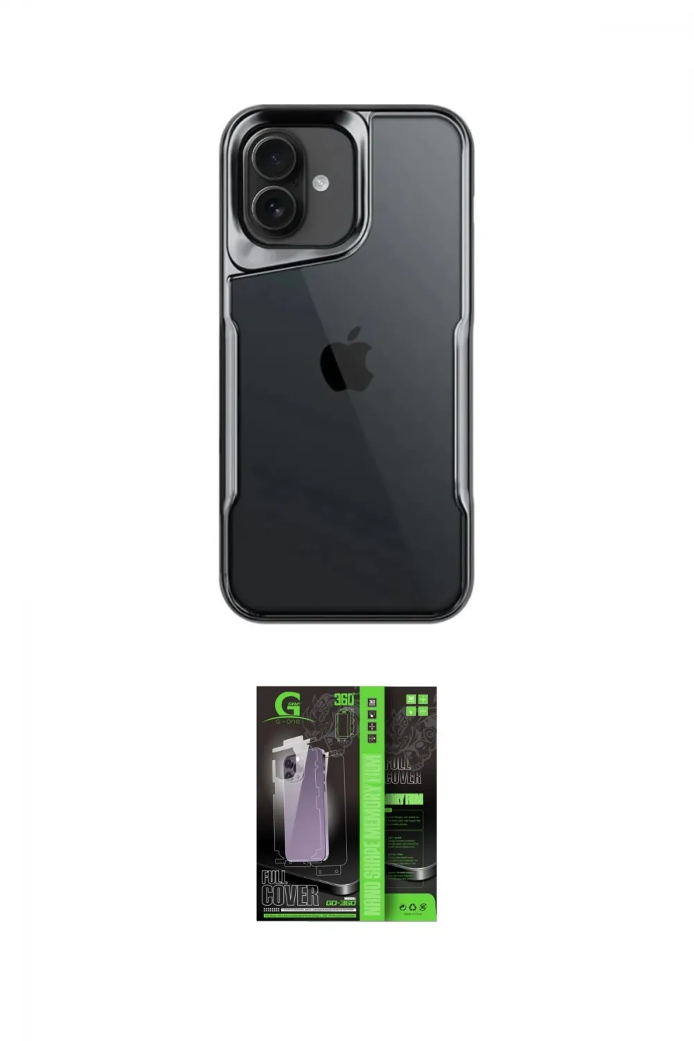 ieg™ iPhone 16 Kılıf Akış Çizgi Koleksiyonu - Şeffaf 360 Full Body Arka Koruyucu