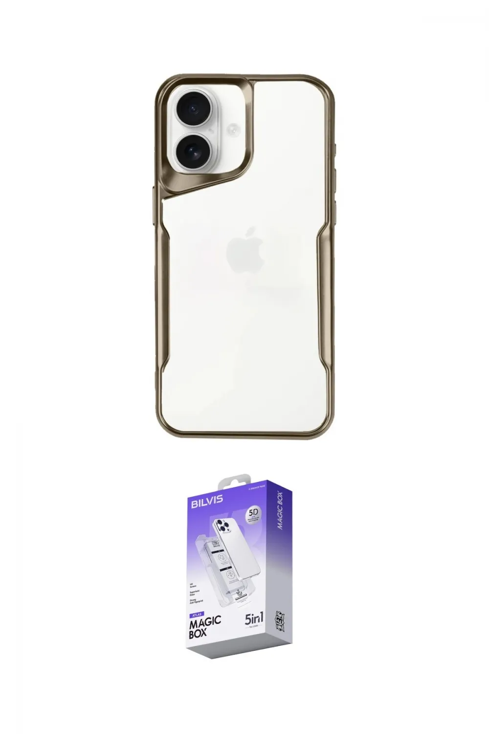 ieg™ iPhone 16 Kılıf Akış Çizgi Koleksiyonu - Siyah Bilvis 5in1 3D Magic Cam Ekran Koruyucu
